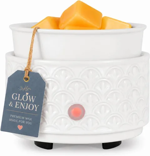 Vista 12 de kobodon Calentador de cera de cerámica para derretir – Calentador de cera eléctrico 3 en 1 - Quemador de velas de fragancia para tartas de cera