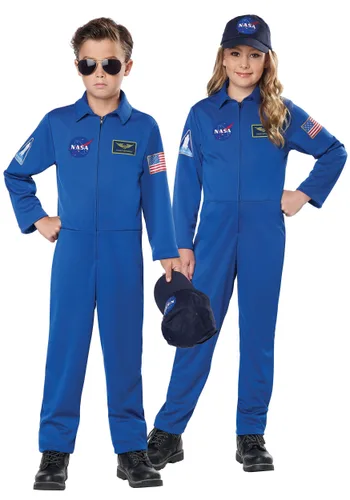 Vista 3 de Disfraz de Mono Azul NASA para Niños Multicolor
