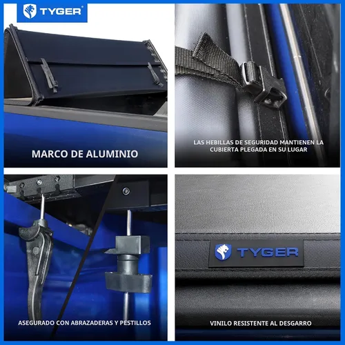 Vista 4 de Tyger Auto T3 - Funda de tonneau de triple pliegue suave para cama de camioneta, compatible con Chevy Silverado 2014-2018 / GMC Sierra 1500