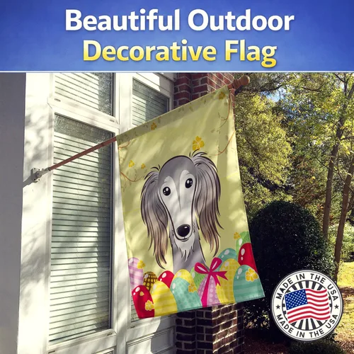 Vista 199 de Caroline's Treasures BB1923GF Bandera decorativa para jardín con diseño de Border Collie, para caza de huevos de Pascua, para jardín, jardín, patio