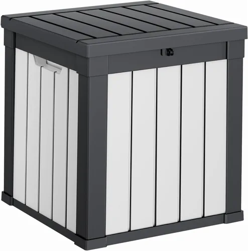 Vista 28 de Caja de resina de 30 galones para terraza, caja de almacenamiento para patio al aire libre con cierre para muebles, herramientas de jardín