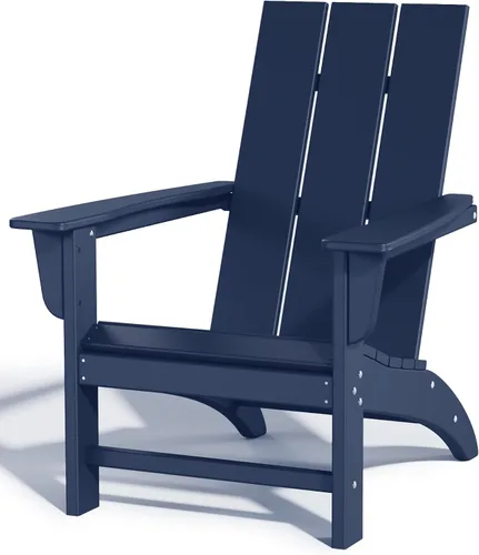 Vista 7 de Silla Adirondack de Madera Sintética Adiromoti, Sillas de Patio Resistente a Todo Clima, Aspecto de Madera, Silla Pre-Ensamblada para Fuego al Aire