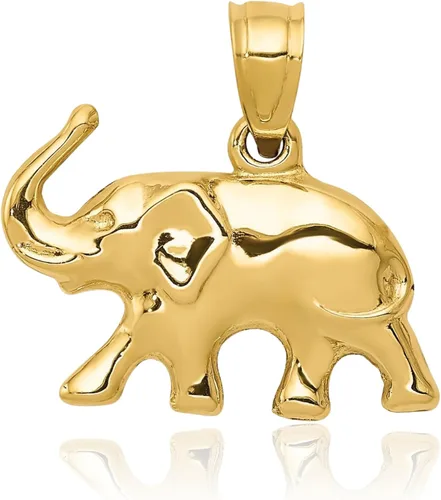 Vista 7 de IceCarats Colgante de elefante de oro amarillo de 14 quilates