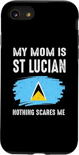Vista 13 de Funda para iPhone 15 My Mom Is St Lucian Santa Lucía Pride Flag Heritage Roots