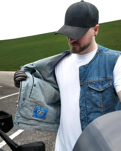 Vista 3 de First Mfg Co - No Limit - Chaleco vaquero de motociclista para hombre