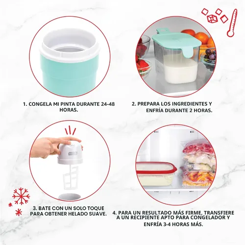 Vista 7 de Dash My Pint Máquina de Helados - Máquina de Helados Compacta y Conveniente de Una Sola Porción - Hace Gelato, Sorbete y Yogur Congelado - 1.6