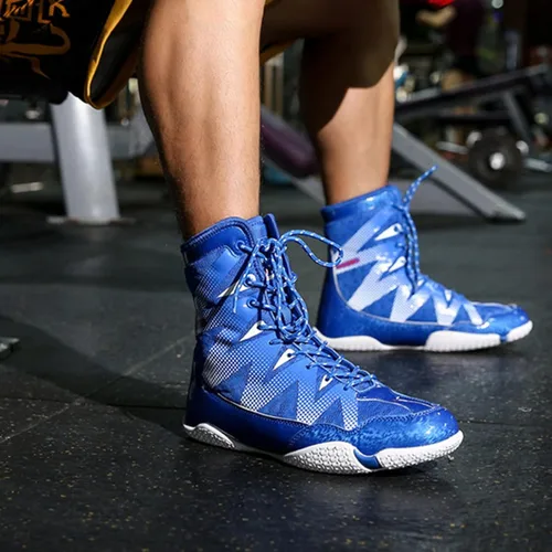 Vista 4 de AIRFUL Zapatos de boxeo para hombre, zapatos de lucha libre para adolescentes, Muay Thai, kickboxing, boxeadores, tenis de artes marciales