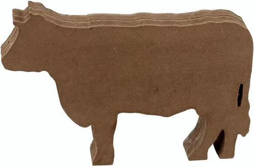 Vista 6 de Letrero en forma de vaca de madera fresca de granja, decoración de mesa, estatua de vaca tallada, decoración del hogar, decoraciones de escultura