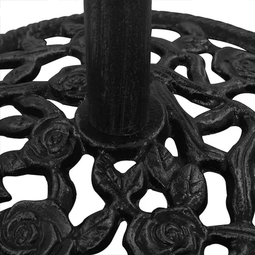 Vista 7 de Cast Iron Umbrella Base with Floral Design, Heavy Duty Black Umbrella Base for Patio and Balcony Stability