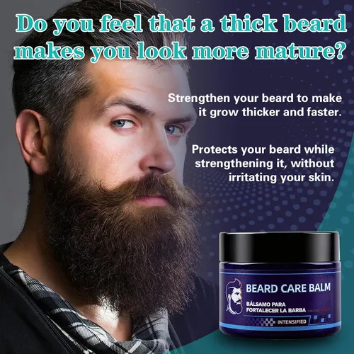 Vista 3 de Bálsamo para barba para hombres, una fórmula nutritiva y fortalecedora enriquecida con extractos de plantas, haciendo que tu barba parezca más