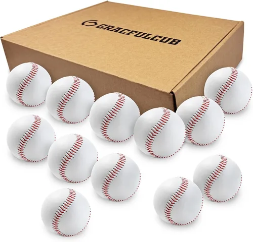 Vista 10 de Gracfulcub Baseball Ball, Official Game for Youth Adult Training Play Hard Ball，Official size & weight. Perfect for batting, fielding, pitching.