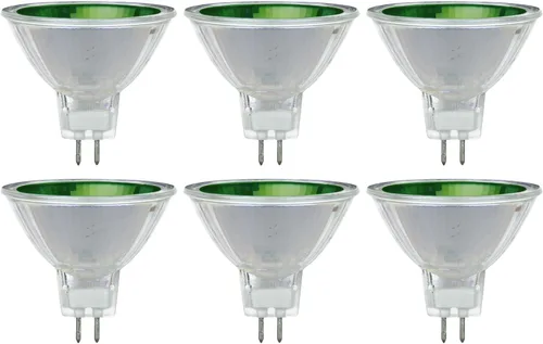 Vista 9 de Sunlite 66090-SU 50MR16/NSP/12V/G 50 vatios, halógena MR16 GU5.3 basada en mini bombilla reflectora, verde