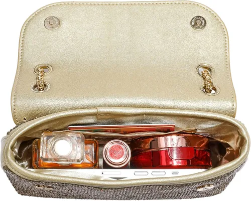 Vista 3 de Bolso de mano brillante con diamantes para mujer, bolso de noche para baile, boda, fiesta, graduación, novia