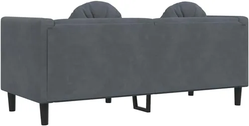 Vista 8 de vidaXL Sofá con cojines de 2 plazas, sofá tapizado, sofá biplaza para sala de estar en casa, sofá de dos plazas, estilo moderno, terciopelo gris