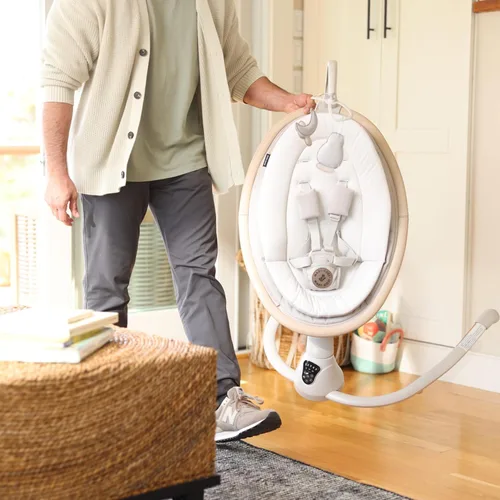 Vista 8 de Maxi-Cosi Cassia Columpio Inteligente para Bebés para Infantes, Columpio Portátil Plegable con Música, Rotación de 360°, 5 Velocidades, 12 Melodías