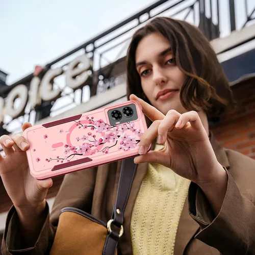 Vista 6 de Funda para Moto G 5G 2024 – Compatible con MagSafe para mujeres y niñas, bonita funda protectora magnética para teléfono, diseño femenino Kawaii