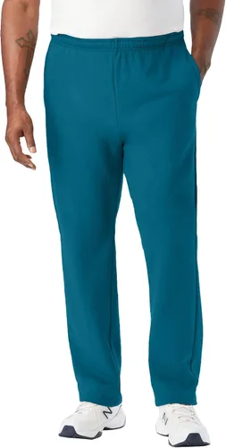 Vista 18 de KingSize - Pantalones de chándal para hombre grandes y altos de forro polar con parte inferior abierta Negro (0816)