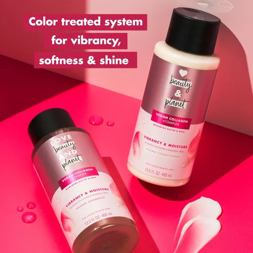 Vista 4 de Love Beauty and Planet Champú y acondicionador Murumuru Butter & Rose 2 unidades para cabello teñido champú y acondicionador sin silicona, sin