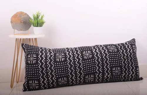 Vista 4 de Trade Star Funda de almohada corporal de diseñador 100 % algodón, hecha a mano, grande, funda de almohada decorativa estilo bohemio para casa