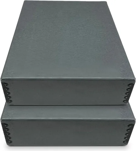 Vista 14 de Golden State Art, Caja de almacenamiento para archivos, Caja de almacenamiento de museo sin ácidos con tapa frontal y bordes de metal para guardar