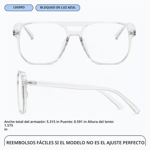 Vista 4 de livho Retro Aviator Blue Light Blocking Glasses for Women Men with Soft Case, Trendy Rectangle Computer Eyeglasses
