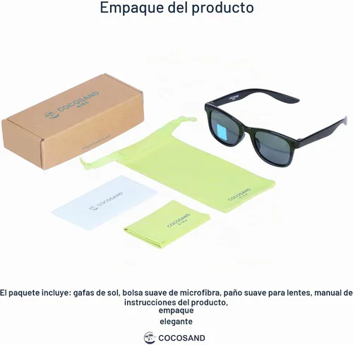 Vista 2 de COCOSAND Polarized Kids Sunglasses & Flexible Frame Negro