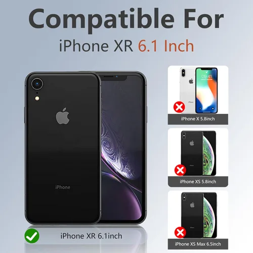 Vista 2 de YmhxcY Funda para iPhone XR, 3 capas de protección de cuerpo completo, a prueba de golpes, a prueba de caídas, resistente con clip para cinturón