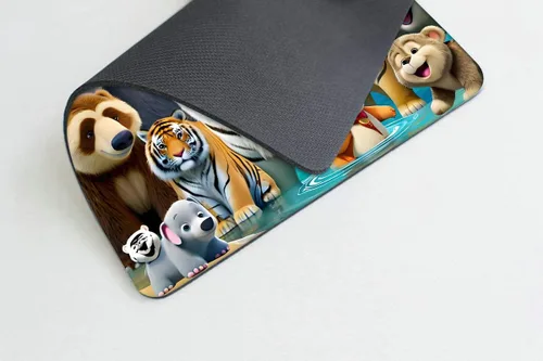 Vista 3 de Animal Collection - Alfombrilla de mouse personalizada con base de goma antideslizante para computadoras, laptop, oficina, escritorio, accesorios