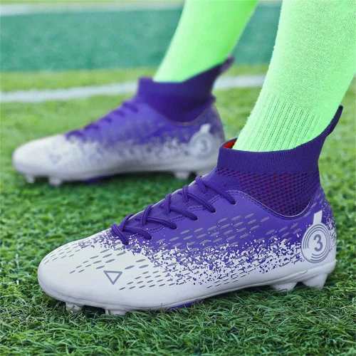 Vista 5 de Botas de fútbol para hombre, zapatos de fútbol, zapatos de punta, zapatillas de deporte cómodas para adultos, atlético, al aire