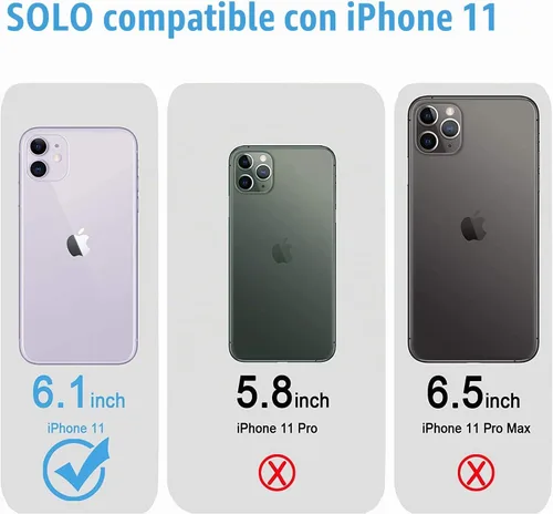 Vista 2 de JJGoo Funda compatible con iPhone 11, color negro transparente, suave, absorción de golpes, antiarañazos, a prueba de golpes, funda protectora