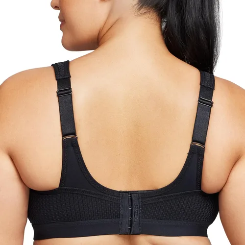 Vista 2 de Full Figure Plus Size High Impact Wonderwire Sports Bra Underwire #9066 Negro