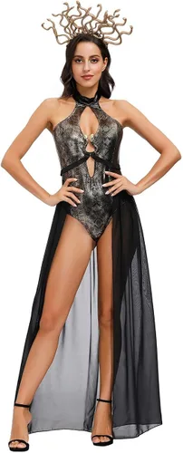 Vista 5 de Disfraz sexy de Medusa para mujer disfraz de bruja para Halloween serpiente y cosplay