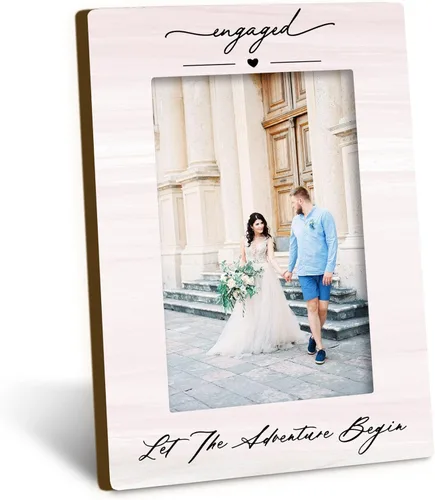 Vista 13 de Marco de fotos de compromiso para parejas recién casadas de 4 x 6, regalos de compromiso para parejas, regalo de recién casados, regalos de boda