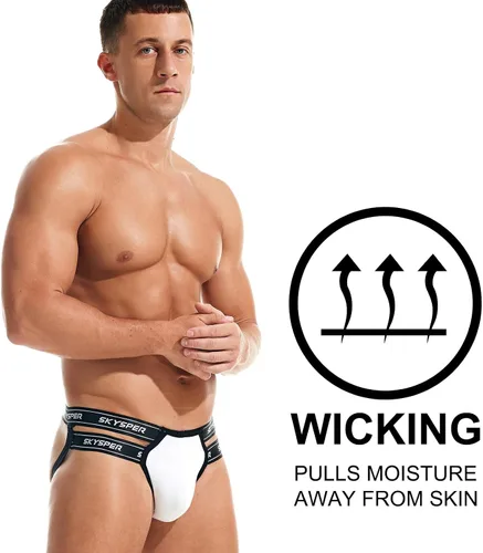 Vista 20 de SKYSPER Jock Strap Athletic Supporter para hombres Sexy Jockstrap Ropa interior masculina