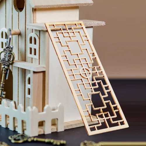 Vista 4 de jojofuny 4 piezas 1: 12 escala casa de muñecas miniatura divisor de habitación, muebles de pantalla plegable de estilo japonés de madera, decoración