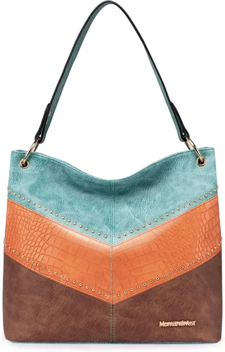Vista 9 de Carteras para mujer, bolsos hobo para mujer, bolso de hombro holgado *Turquesa