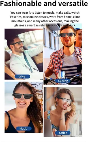 Vista 7 de Lentes de cámara inteligente para fotos, audio y videos, grabación HD de 8 MP, batería 7H, gafas de cámara AI ligeras para hombres y mujeres