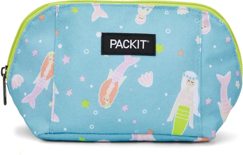Vista 13 de PackIt Bolsa de aperitivos congelable, negra, fabricada con tecnología EcoFreeze plegable, reutilizable, cierre de cremallera que se bloquea en aire