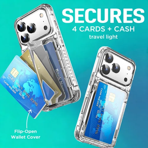 Vista 2 de AICase Funda tipo cartera para iPhone 18 Pro con tarjetero para mujeres