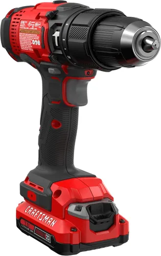 Vista 4 de CRAFTSMAN V20 Kit de taladro de martillo inalámbrico, 1/2 pulgada, 2 baterías y cargador incluidos (CMCD711C2)