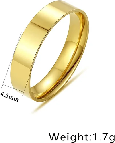 Vista 9 de Anillos chapados en oro de 14 quilates, anillos modernos de oro de banda ancha, anillos gruesos para mujeres y hombres