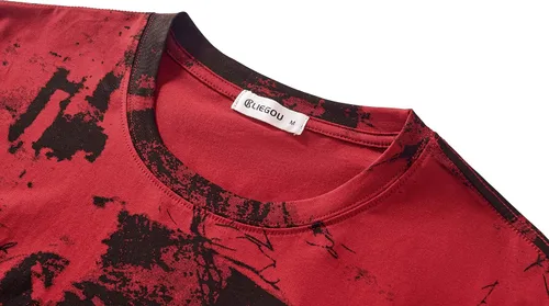 Vista 6 de KLIEGOU Camisetas hipster hiphop para hombre, camisetas con estampado de moda