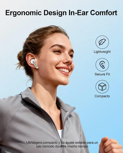 Vista 7 de Auriculares inalámbricos Bluetooth 5.4, iPhone 17e 17Air 16 15 14 13 Pro Max auriculares inalámbricos Bluetooth con cancelación de ruido