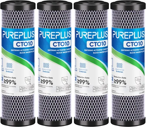 Vista 11 de Cartucho de filtro de agua de carbono CTO de 5 micrones de 2.5 x 10 pulgadas para toda la casa para sistema de filtro de agua debajo del fregadero