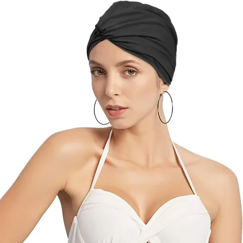 Vista 3 de Gorro de natación de elastano para verano, no impermeable, antideslizante, elástico, para piscina, gimnasio, deportes acuáticos subacuáticos