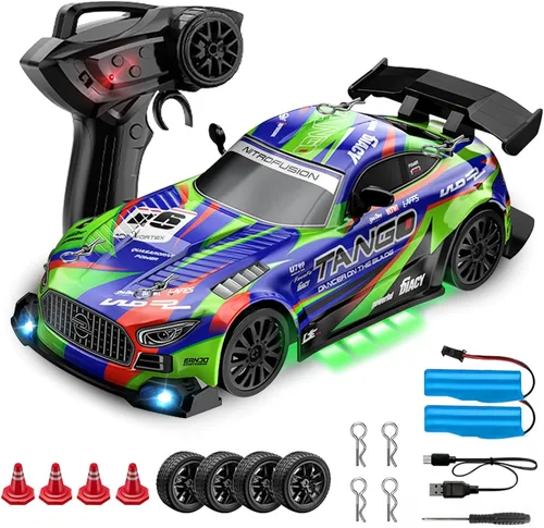 Vista 10 de Coche RC para niños, coche de deriva de control remoto de alta 2-negro