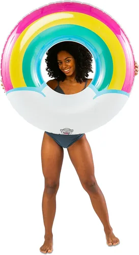 Vista 6 de BigMouth Inc. Tubo flotante inflable de más de 5 pies de ancho, anillo de natación, decoración de fiesta de piscina de verano al aire libre