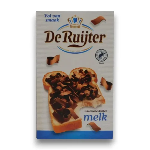 Vista 3 de Deruyter ChocoadeVlokken Melk (copos de chocolate con leche), caja de 10.5 onzas