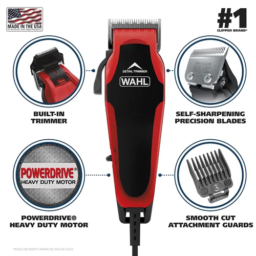 Vista 3 de Rasuradora Wahl 79900, grado de impermeabilidad 1501P para el corte del cabello (20 piezas), 1, Rojo