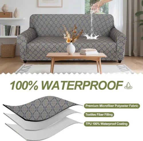 Vista 3 de ALIECOM Fundas para Sillas 100% Impermeables, Funda para Sillón para Sala de Estar, Apta para Mascotas, Fundas Lavables para Sillón, Funda